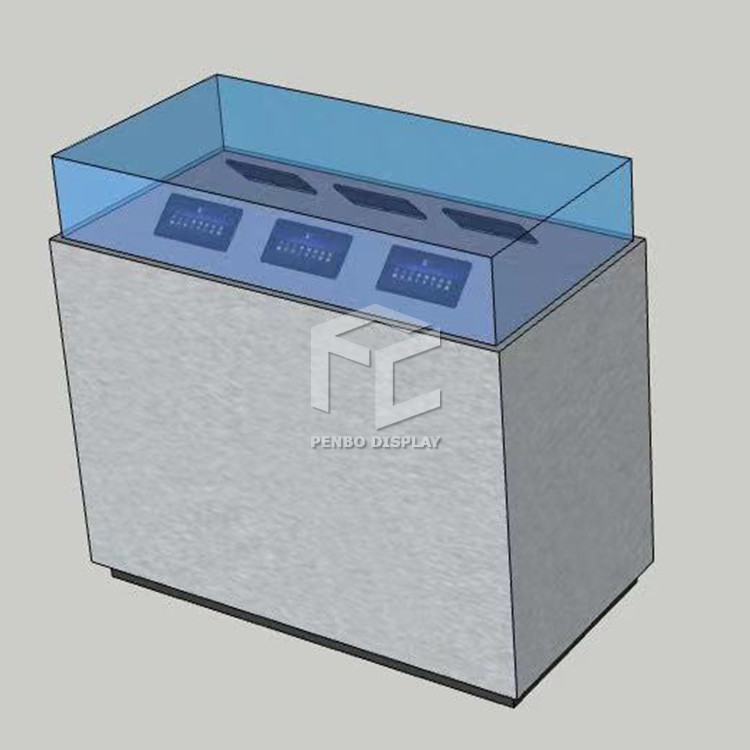 650*650mm Phone Display Cabinet Store 1100mm High Free Design