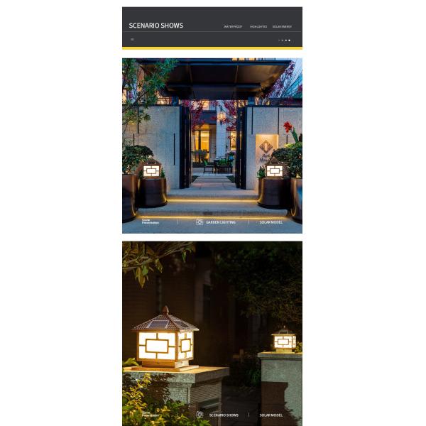 6V 9W Led Solar Fence Post Lights Garden Outdoor Traditional Square