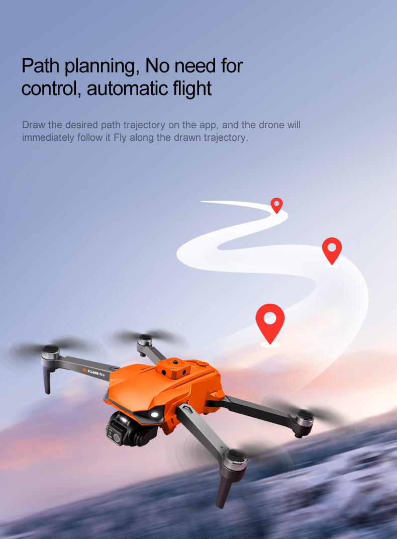 OEM Logo Rg608 Pro Lift Obstacle Avoidance 8k Dual Camera Night Flash Shooting Brushless Motor 2.4g Wifi Fpv Quadcopter