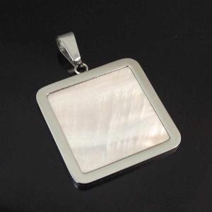 China Supper Fashion Colorful White Black Pearl Shell Inlay Stainless Steel Pendant LSP0001 wholesale