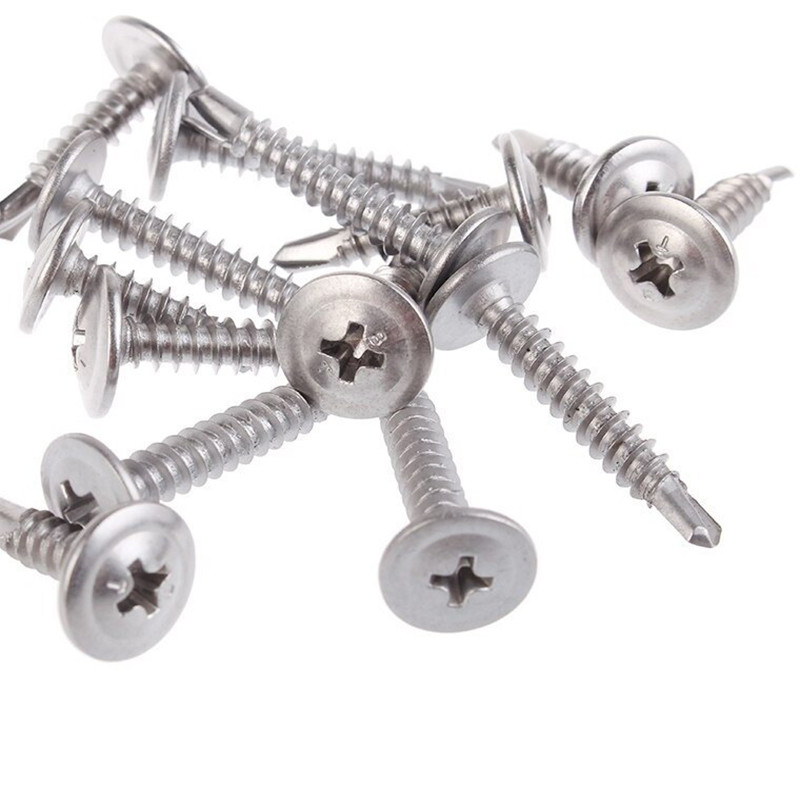 Round #2 Phillips Wafer Head Galvanized Self Drilling Screws M4.2 16mm Carbon Steel