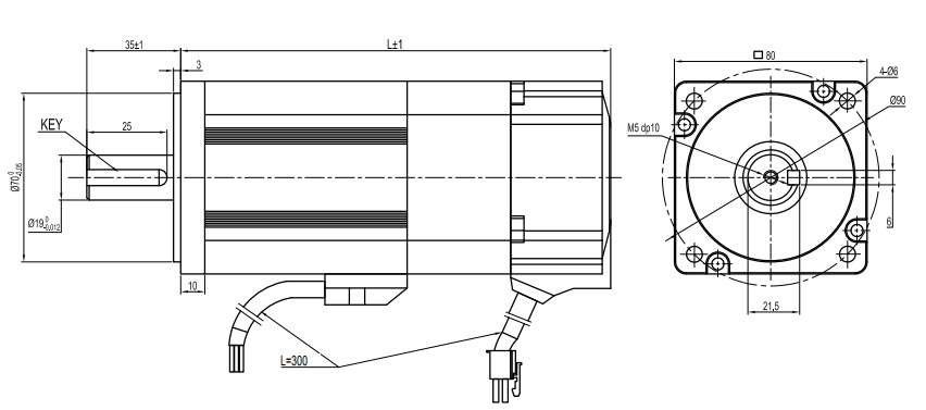 Low Voltage 24V 48V Dc Brushless Servo Motor 80mm