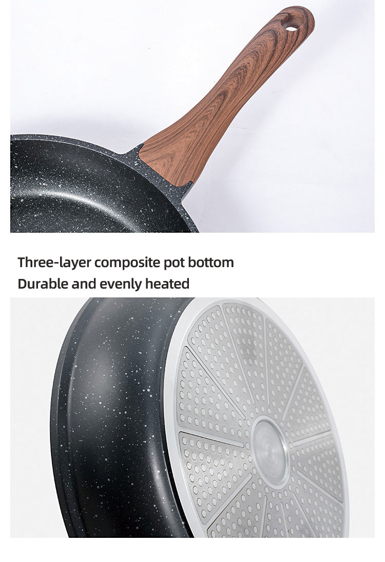 Hot Sale Cookware Marble Coating Fry Pan Die-cast Aluminum 28cm Non Stick Frying Pan Ollas Fry Pan