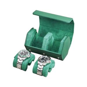 China Luxury Ravel Watch Box Crazy Horse Leather 2 Slot Watch Case Travel Roll For Wrist Watch wholesale