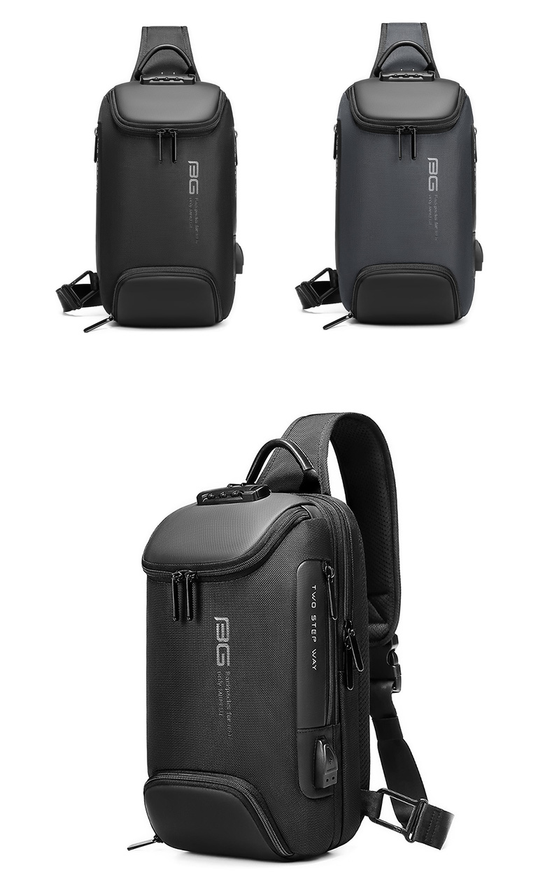 Factory hot sell wholesale fashion anti theft men custom waterproof shoulder chest crossbody sling bag for men