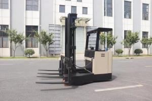 China 2000kg 4 Way Pallet Truck Walking Seat Style LED Lamp Double Fork wholesale
