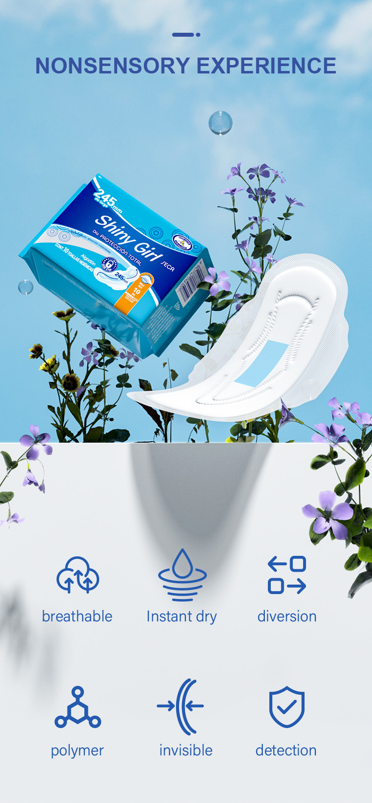 OEM Modenna sanitary Napkin Super Absorption Manufacturer Women Sanitary Pads Ultra Thin Sanitary Napkins
