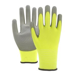 China PU Coated Oil Resistant Mechanic Gloves , Washable Breathable Garden Gloves wholesale