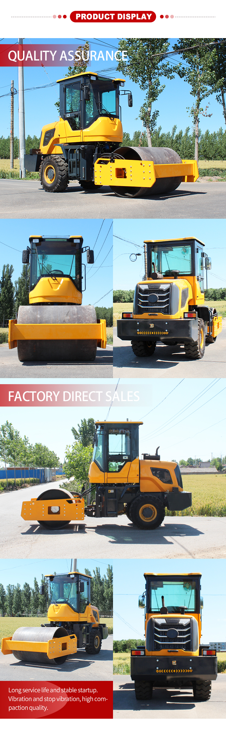 80KN Exciting Force Disc Air Cap Oil Brake Road Roller for Construction Engineering