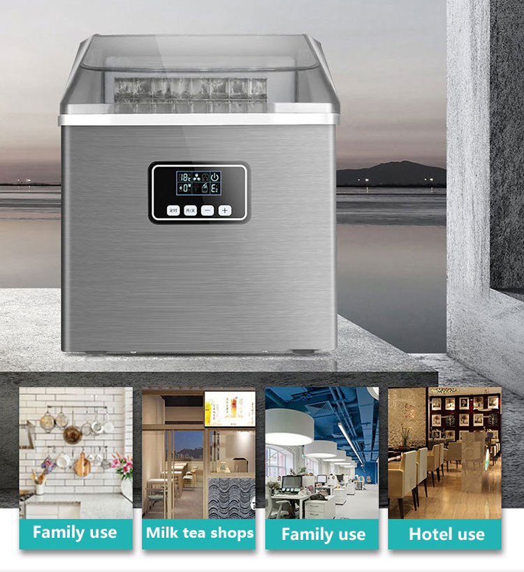 Commercial Home Cube Ice Making Machine 25kg Capacity 12kg Water Tank Capacity for Business Beverage