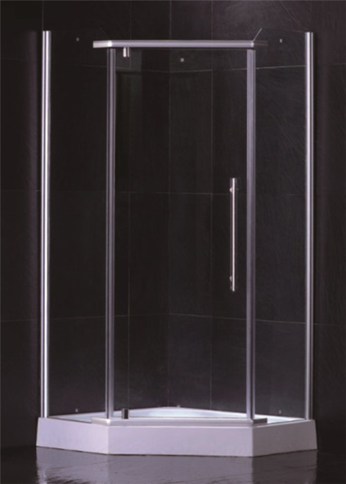 Frameless Glass Shower Cabin For Home Diamond Shape Hinge Open Style
