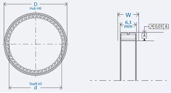 FE463Z Backstop Clutch FE468Z Overrunning Clutch FE Series Miniature Sprag Clutch Gcr15