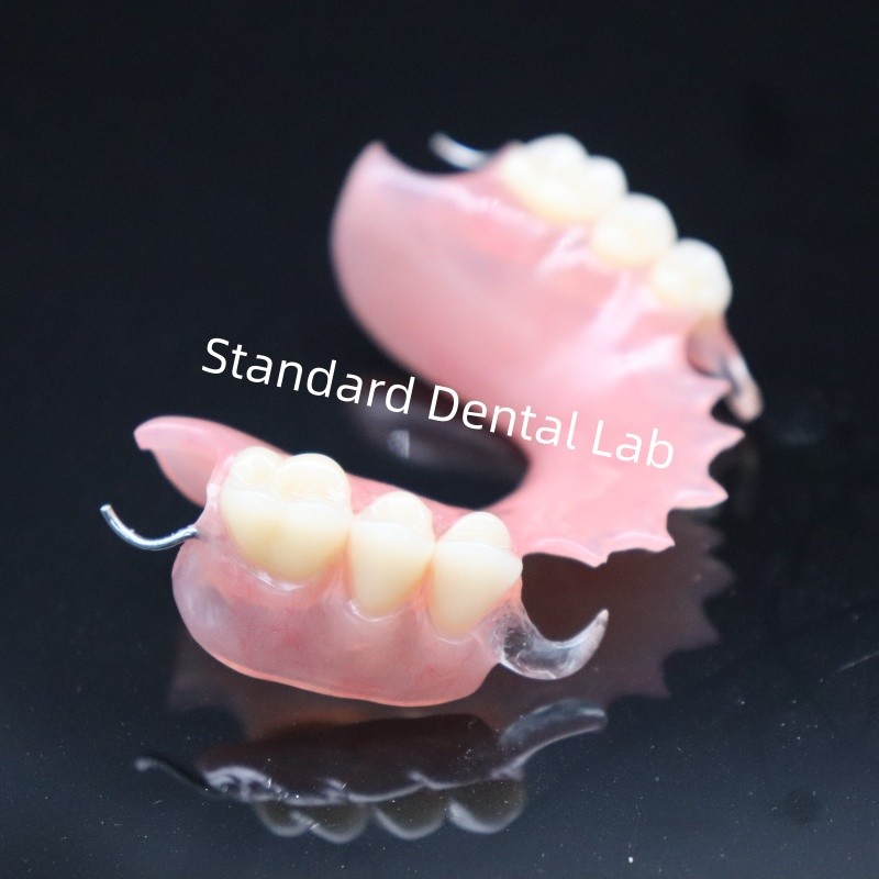 High Esthetics Acrylic Partial Denture With Clear Clasp And Acrylic Teeth China Dental Lab