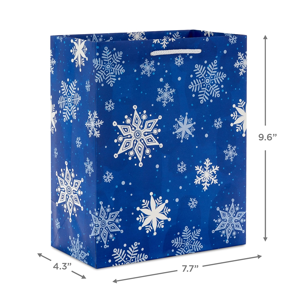 Custom Blue Shopping Courier Paper Bag With Handle Promotion and Logo Customized Logo
