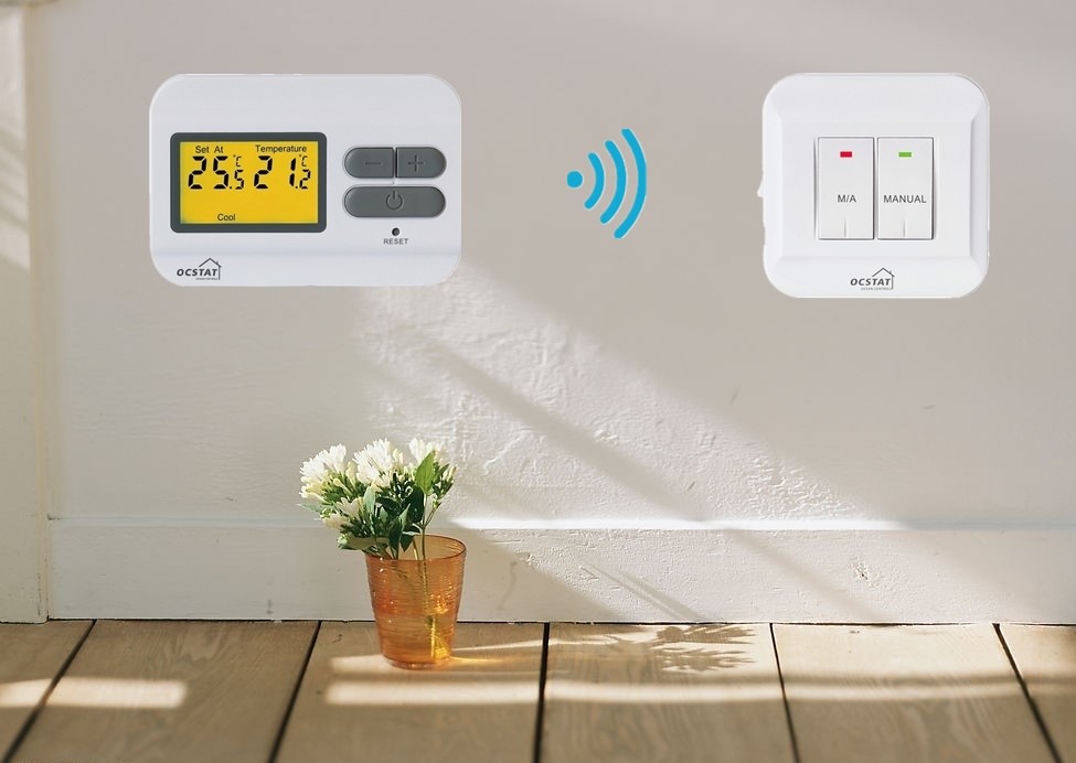 Wireless Battery Operated Room Thermostat For Floor Heating OEM ODM