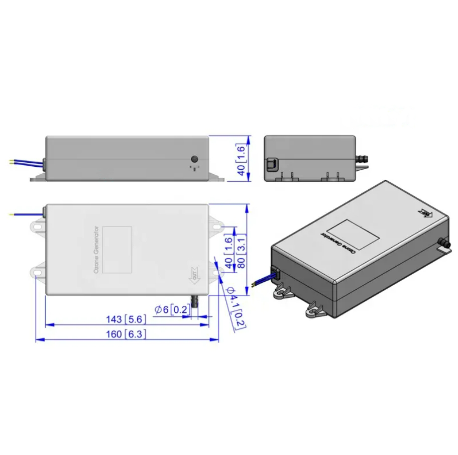 6mm Pagoda Joint Ozone Outlet Connection Ozone Generator for Water Sterilization