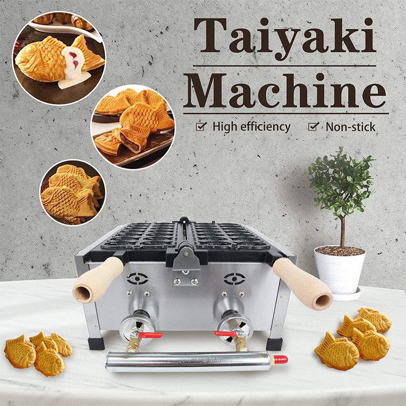 Lpg Type Taiyaki Fish Machine 14 pcs Mini Fish Waffle Maker for Item Number AO-1104R