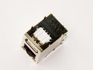 China Single Port 10M 100M 180 Degree Vertical RJ45 Jack wholesale