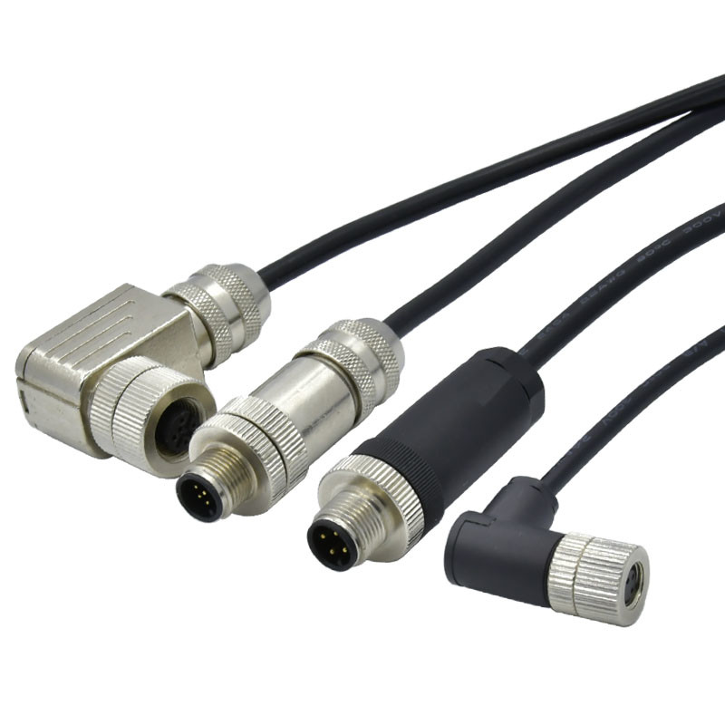 X Code 4 8 Pin M12 Waterproof Connector Male Female Straight / Elbowed IP67 IP68