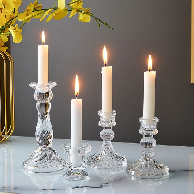 Customized Classic Lead Free Crystal Candle Holder for Party Decoration