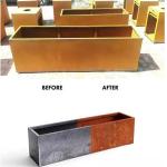 Rectangular Flower Pot Garden Metal Ornaments Corten Plant Pots 1000mm Long