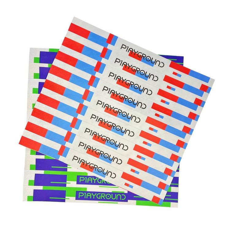 Sequential Numbering Tyvek Wristbands Waterproof Full Color Printing With Custom Logo