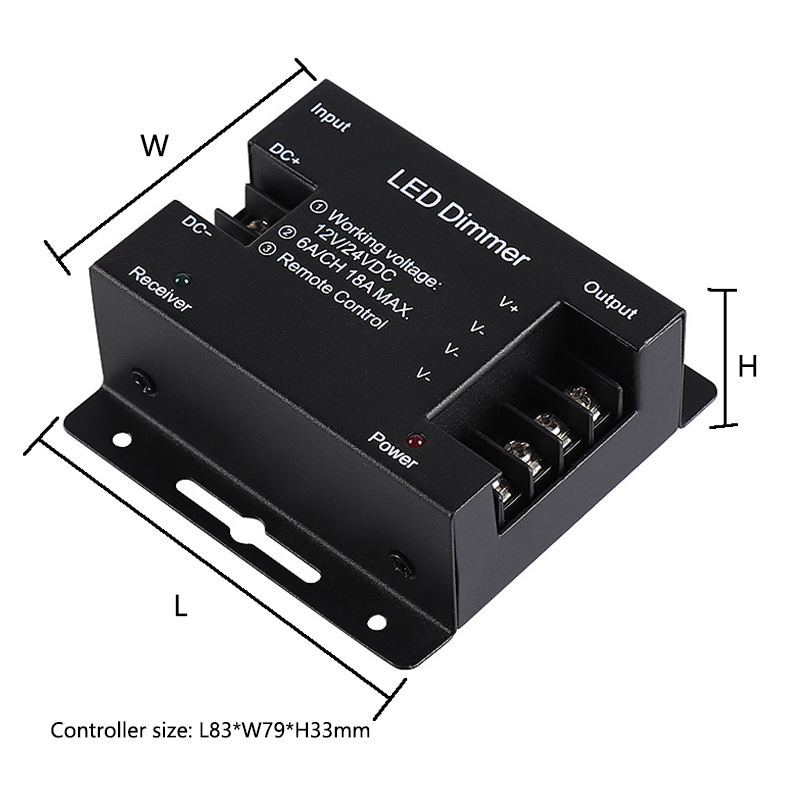 RF Wireless LED Controller Dimmer DC12V Touch Remote For 3528 Single Color LED Strip