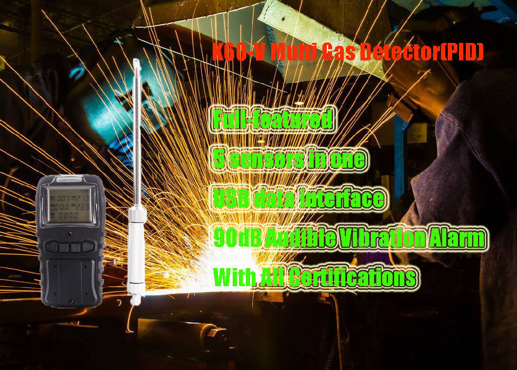 Portable Hydrogen Ammonia Methane No2 pH3 O2 Co H2s 4 Multi Gas Monitor Meter Tester Measurement Analyzer Detector