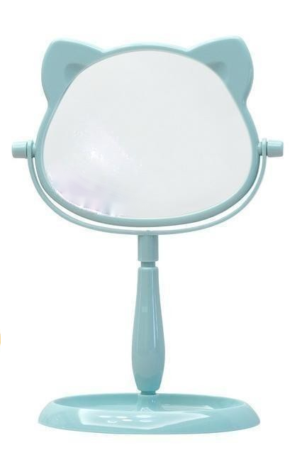 Fashionable Design Plastic and Glass Mirror Standing Desktop Makeup Mirror for Travel
