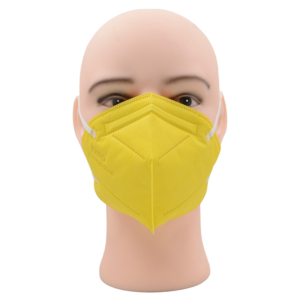 5 Ply KN95 Melt Blown Yellow Disposable Non Woven Face Mask