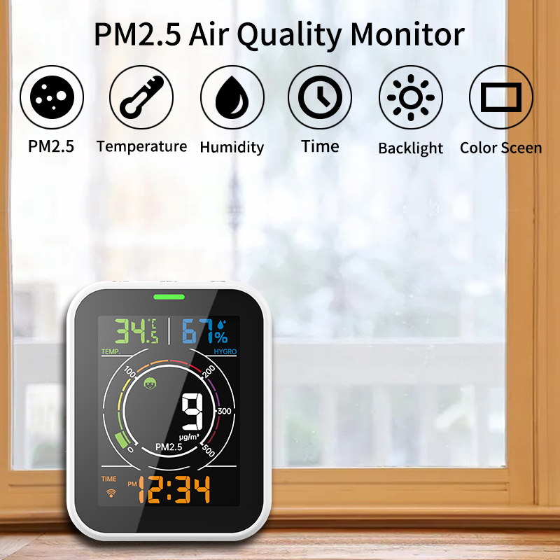 Gas Air Index PM2.5 Monitor Air Quality Meter With Touch Button 0 ~ 999ug/M3