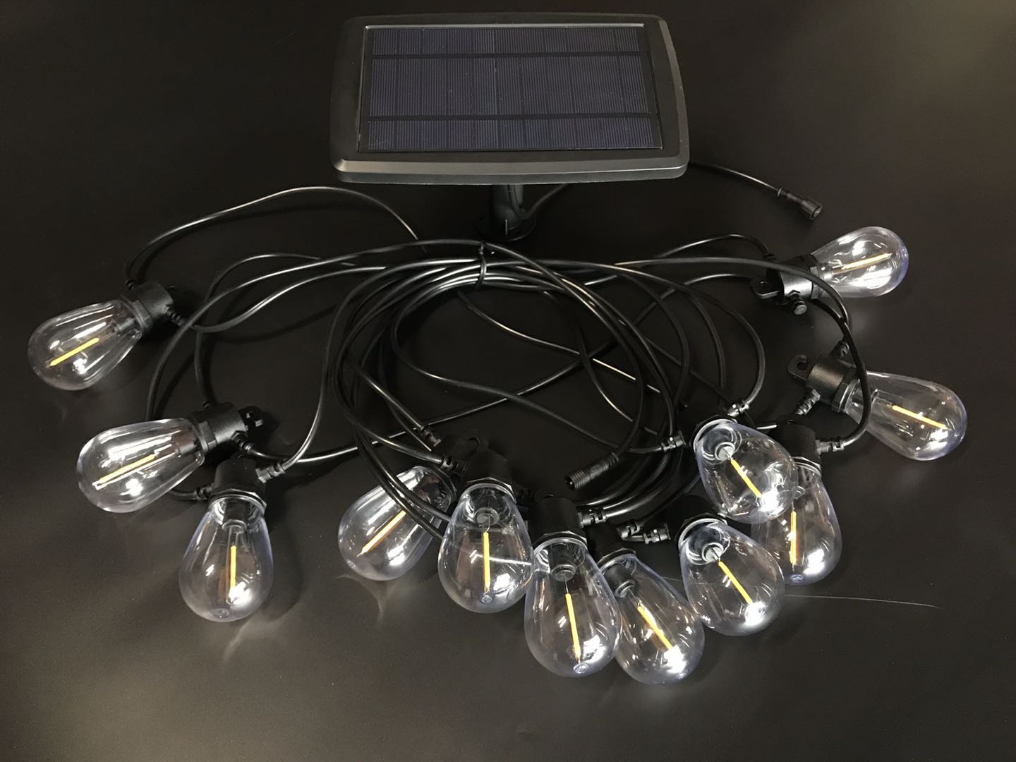 Solar Garden Light S14 Bulbs String Lights Globe Garland With 3W Solar Panel Shatterproof Bulbs Waterproof For Country House