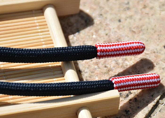 Long 31cm Garments Polyester Drawstring Cord With Custom Knitting Endings
