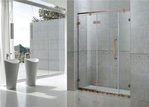 China Red Bronze Inline Frameless Glass Shower Doors 8MM Tempered Glass For Apartment wholesale