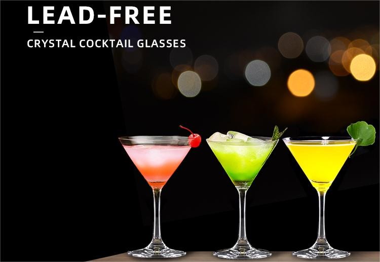 Hand Blown Clear Cocktail Glass Crystal 10 Oz For Martini Drinking