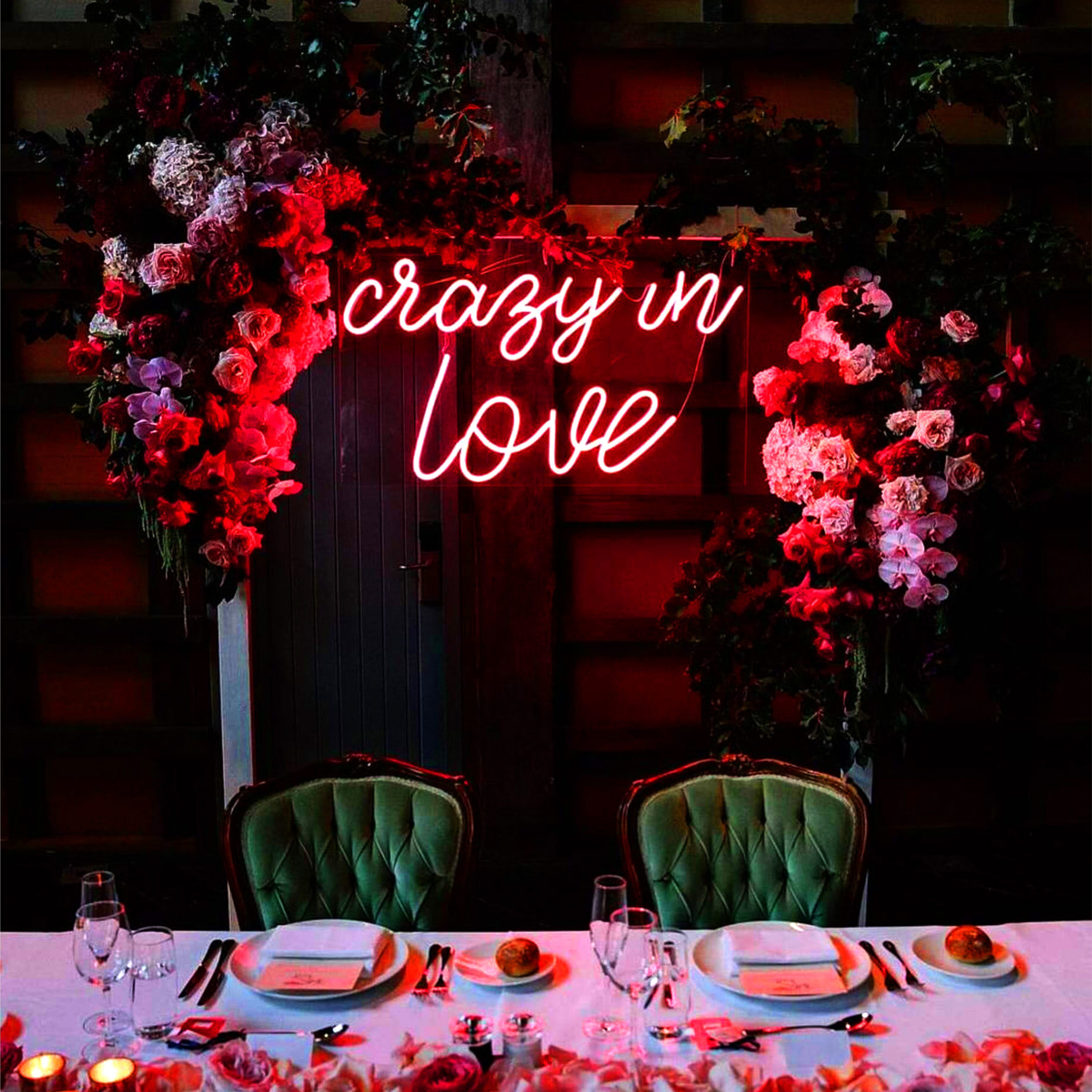 Window Hanging Neon Letter Signs Output 12-24V Acrylic Wedding Decoration
