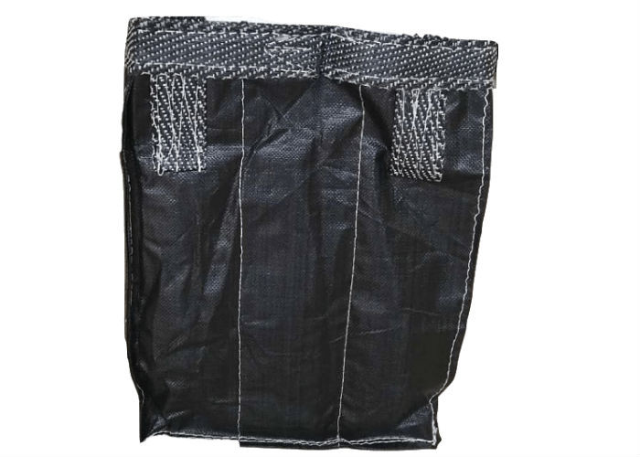 Black Flexible PP Bulk Bag Flat Bottom With Spout 100% Virgin PP Founded 1000kgs