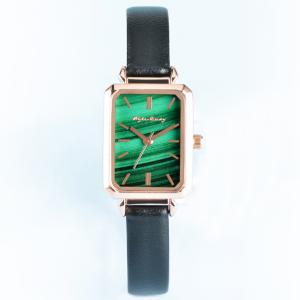 China Fashion Leather Strap Alloy Quartz Watch For Women Small Green Square wholesale