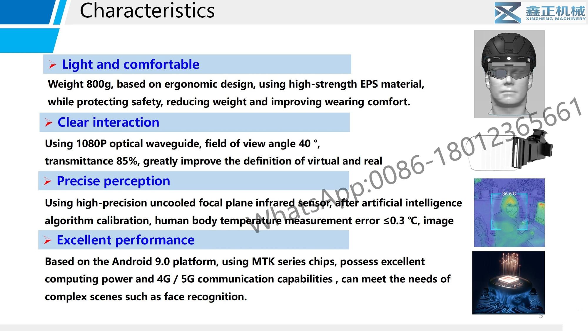 Non Touch Smart Body Temperature Screener Helmet