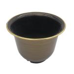 Chinese style light yellow stoving varnish ceramifinish plant pot with gold edge
