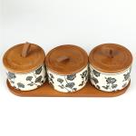 Silicone Ring Natural Wooden Jar Lid Leak-Proof Airtight Replacement for Mason