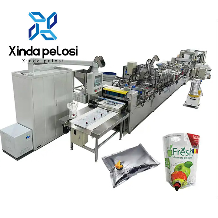 High Speed Intelligent Liquid Plastic Bag In Box Making Machine 30pcs/Min