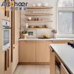 Contemporary High Gloss Kitchen Units Cabinets American Walnut Wood Veneer