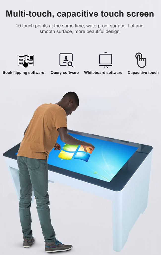 Advertising Kiosks Hd Videos Smart Touch Screen Coffee Table With Capacitive Multi-Touch 