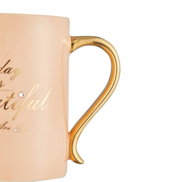 Ready To Ship In Stock Custom 400ml Pink Gift Milk Porcelain Cup Reusable Coffee Ceramic Mug With Spoon As Gift Set