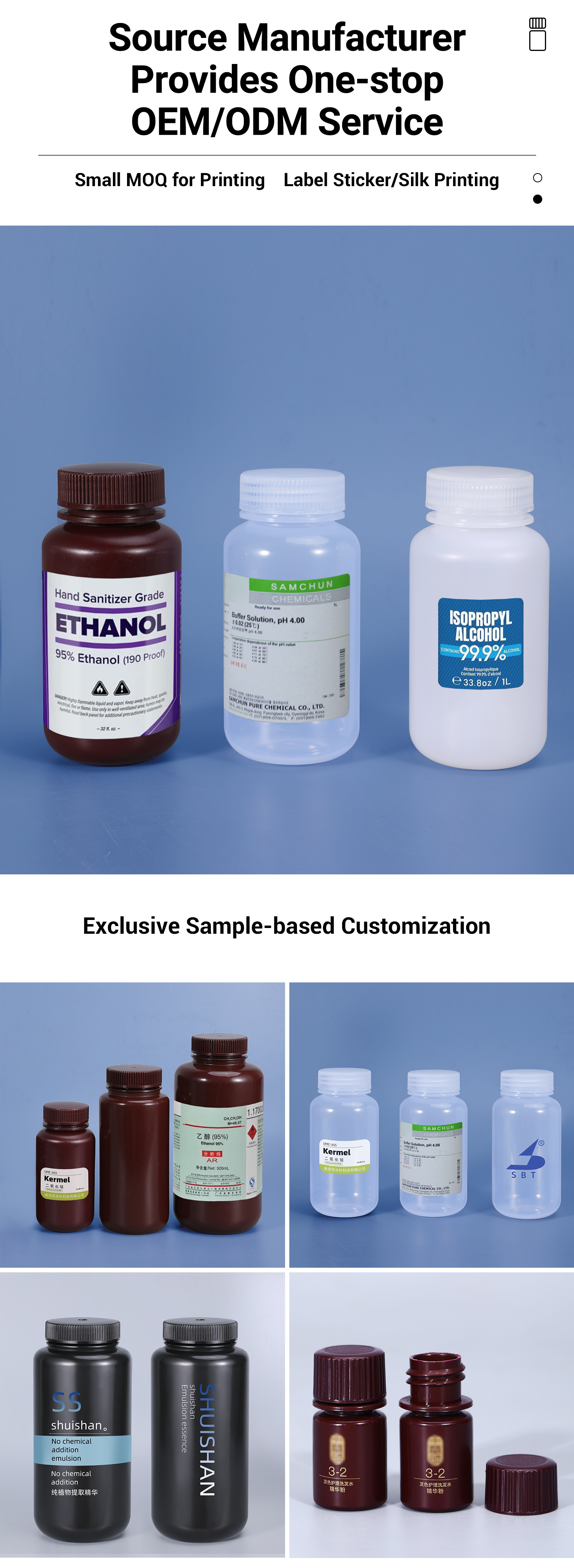 Biological PP Wide Mouth Reagent Bottle Screw Cap for Laboratory