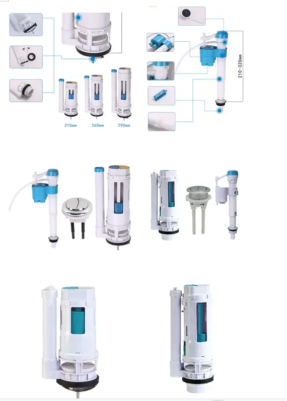 Manual Control Flushing Valve For ABS POM Plastic Water Saving Toilet Tank Accessories