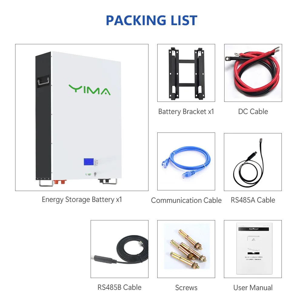 Smart BMS Off Grid Hybrid Lithium Ion House Battery 100ah 200ah Customized