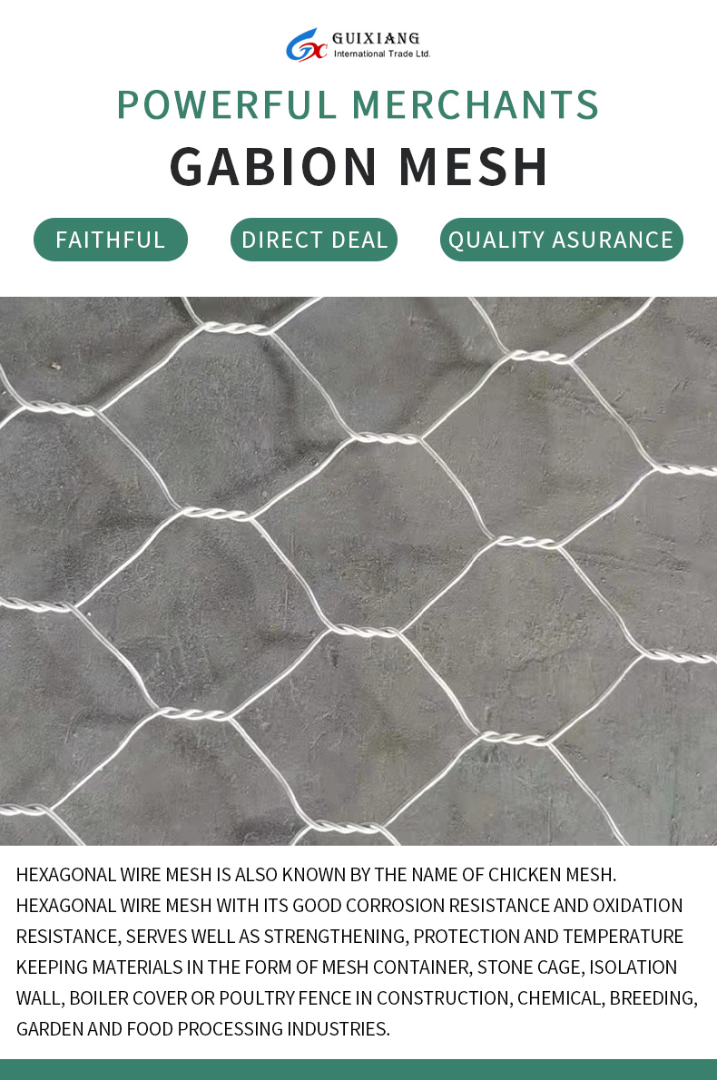 Manufacture Galvanized Hexagonal Gabion Box Basket Wire Mesh Stone Cage For Retaining Wall And Fence