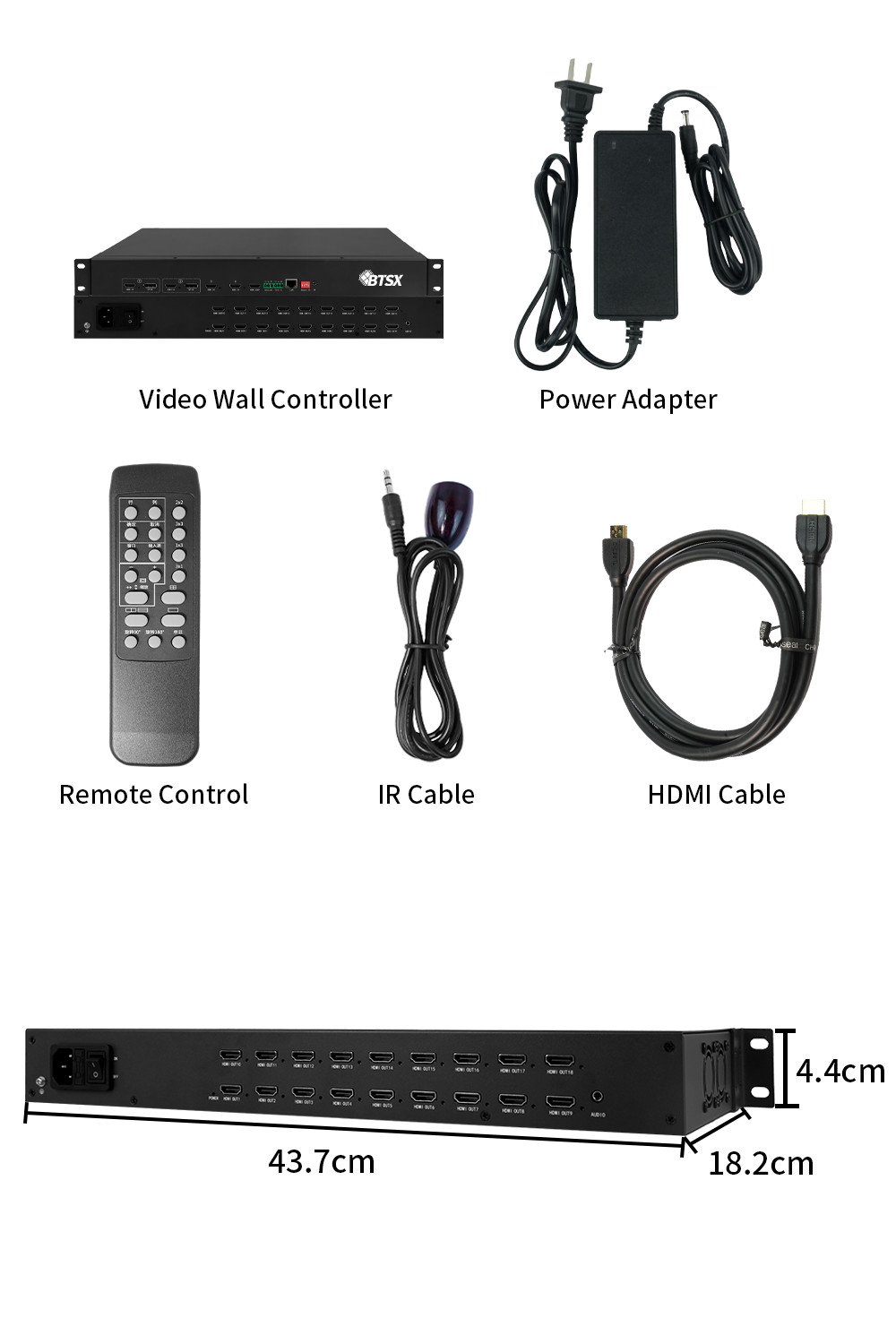 OEM / ODM 4K Video Processor HDMI Matrix Switcher Multiviewer With IR Remote Control